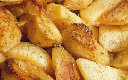 Cartofi la cuptor grecești, cu ulei de măsline, lămâie și oregano