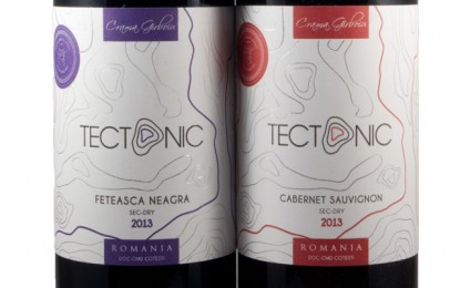 Două vinuri roșii din gama Tectonic a Cramei Gîrboiu