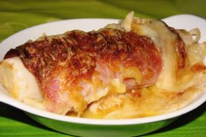 Praz gratinat cu sunca