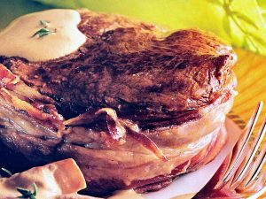 Muschi de vita cu ciuperci, prosciutto si cafea