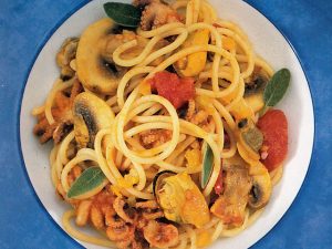 Paste cu fructe de mare și ciuperci